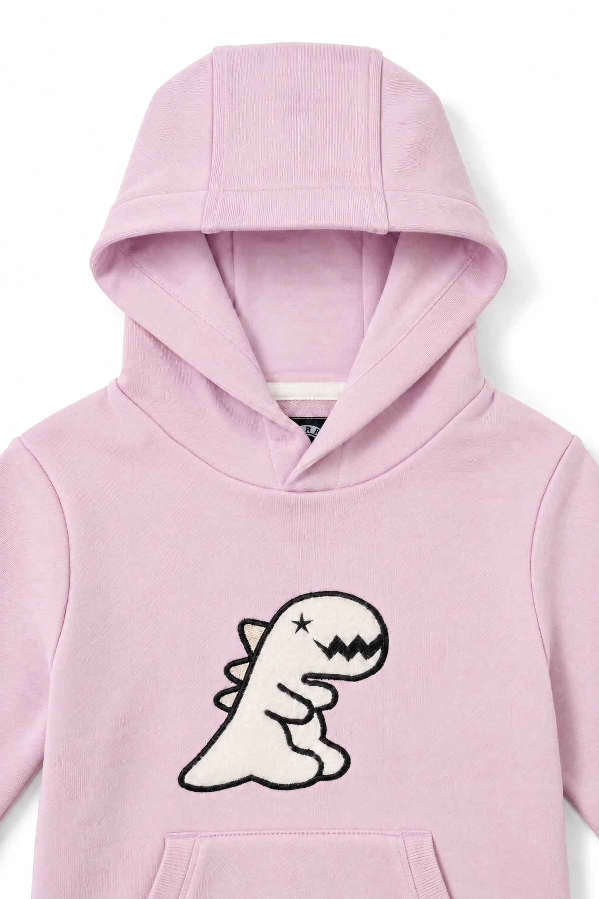 Girls Dino Towel Patch Fleece Hoodie