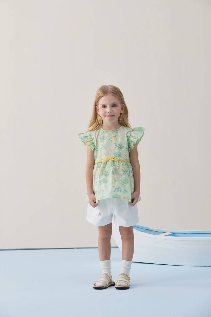 VAUVA Vauva SS24 - Toddler Girl Fish All Over Print Short Sleeve Dress Dresses