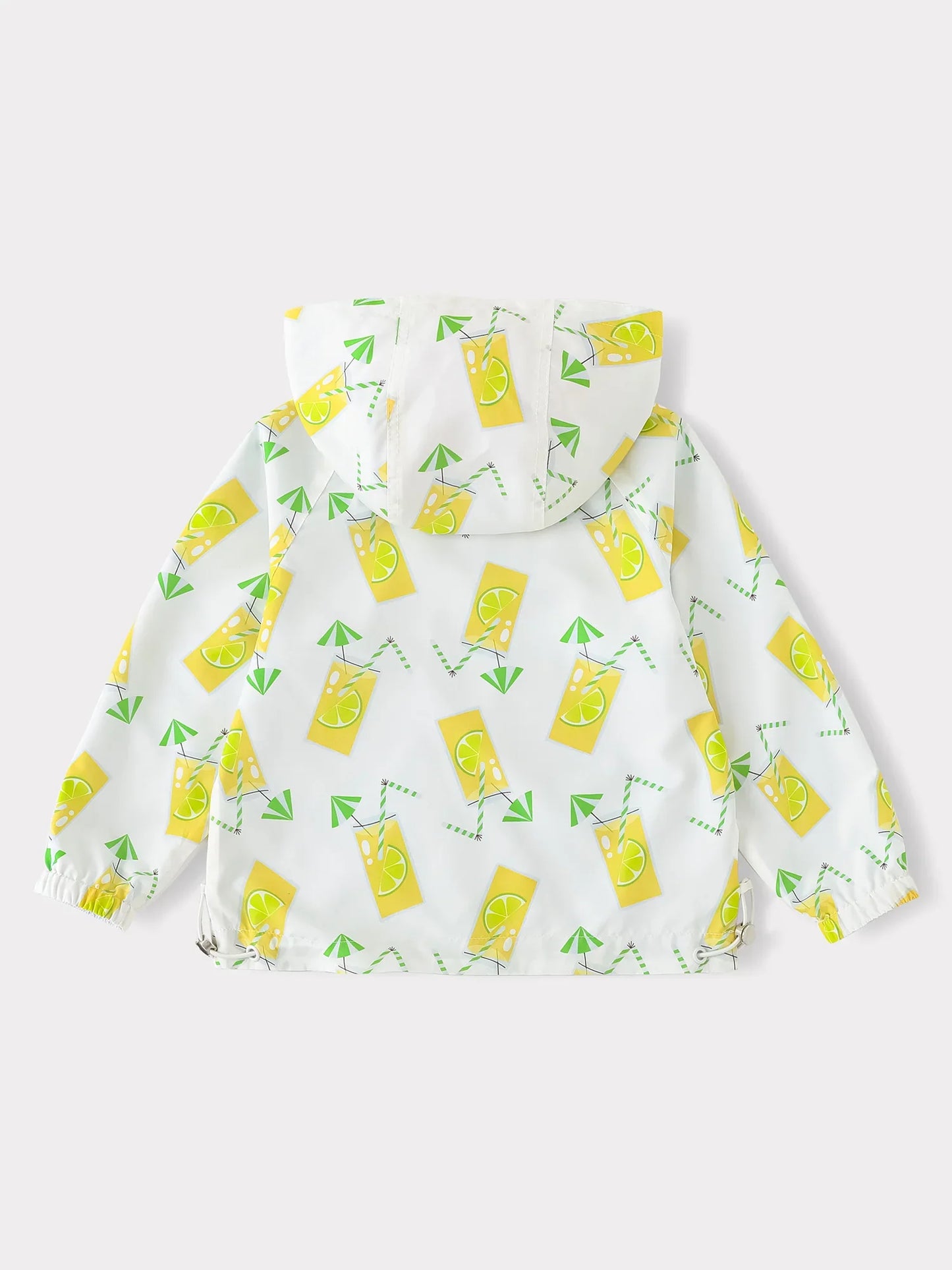 Boys Reversible All-Over Lemon Tea Print Zipped Windbreaker