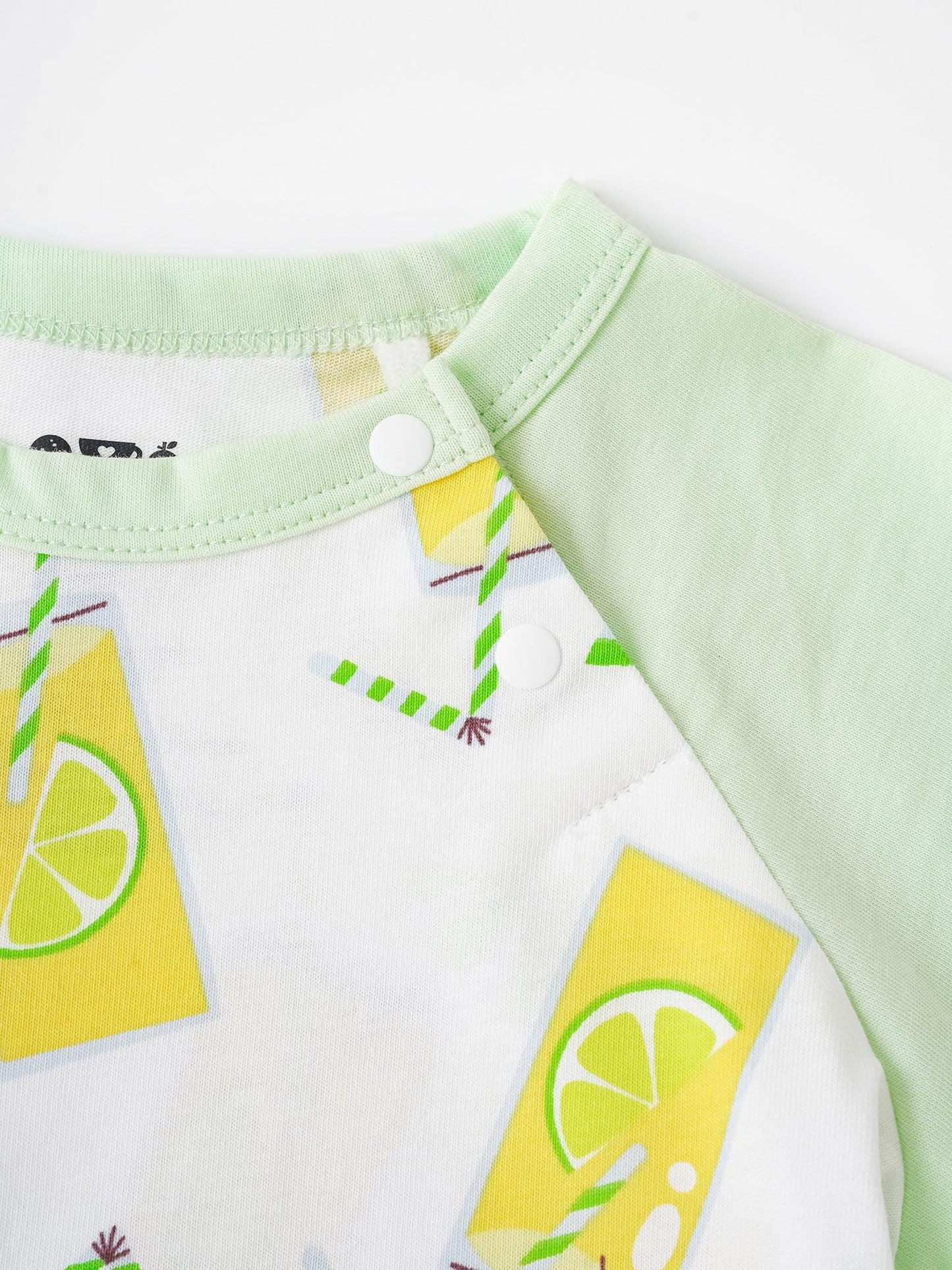 Baby Short Raglan Sleeve All-Over Lemon Tea Print Tee
