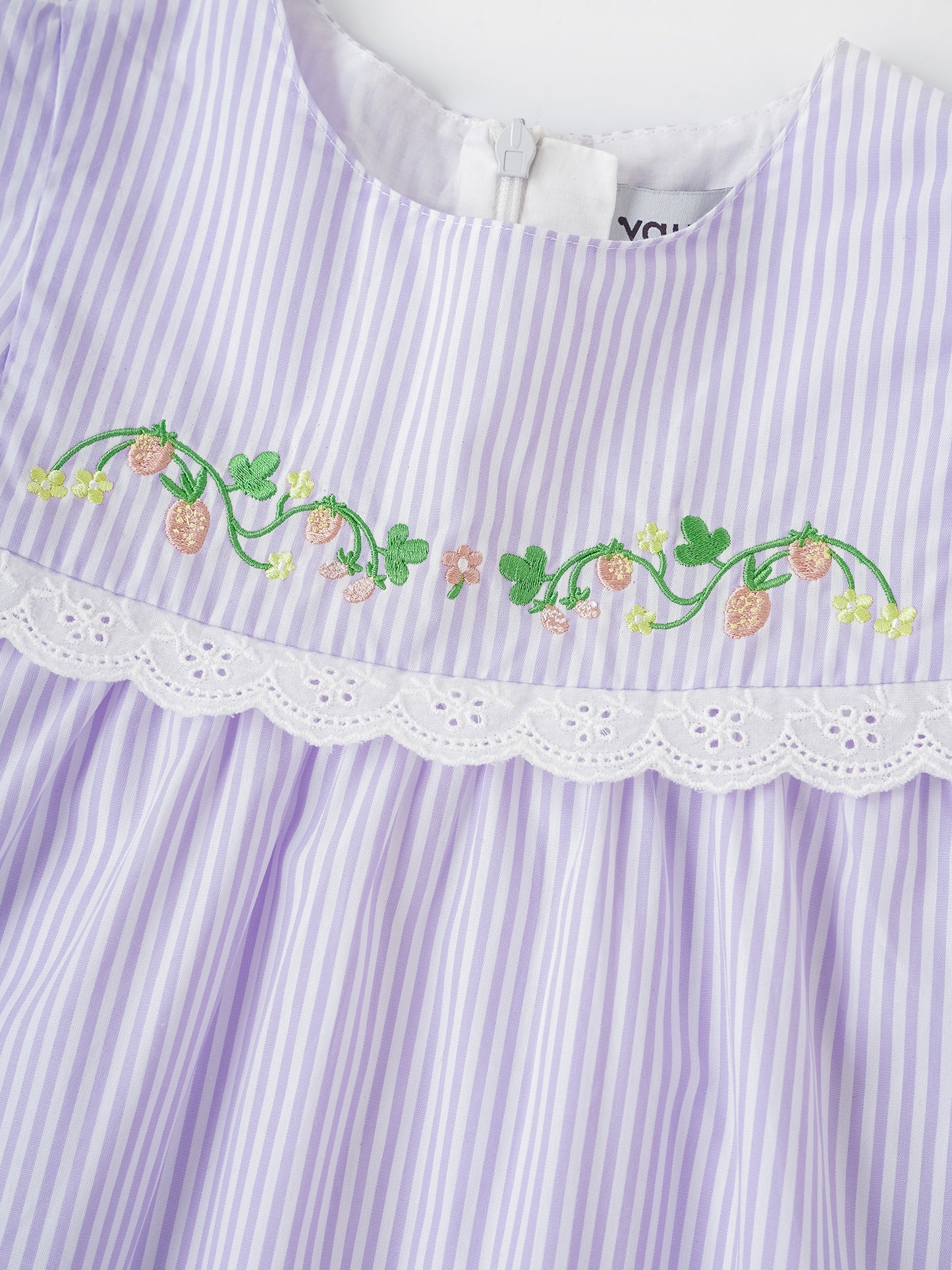 Girls Lace-Trimmed Ruffle Sleeve Dress