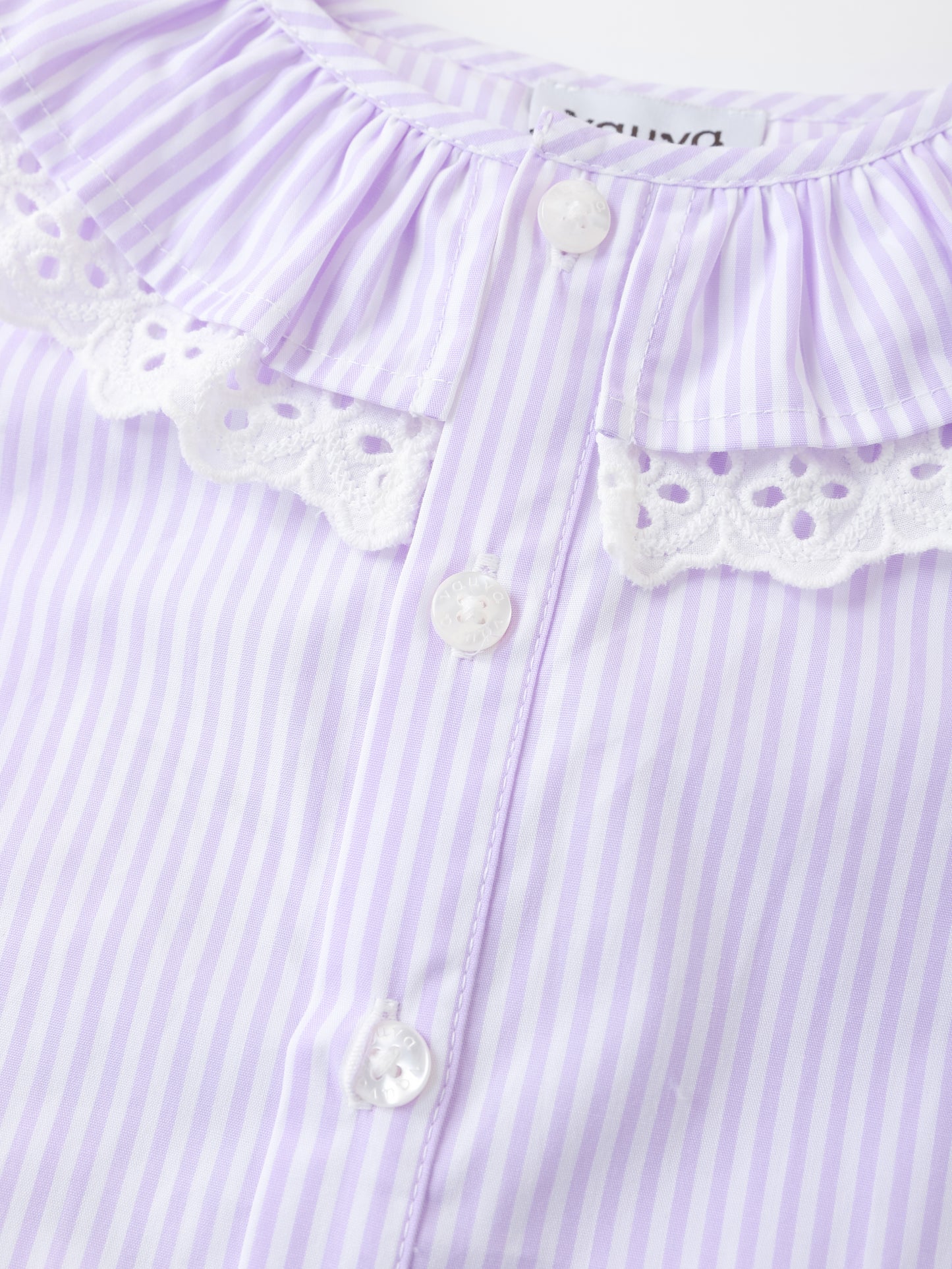 Girls Lace-Trimmed Collar Sleeveless Tie Bottom Top