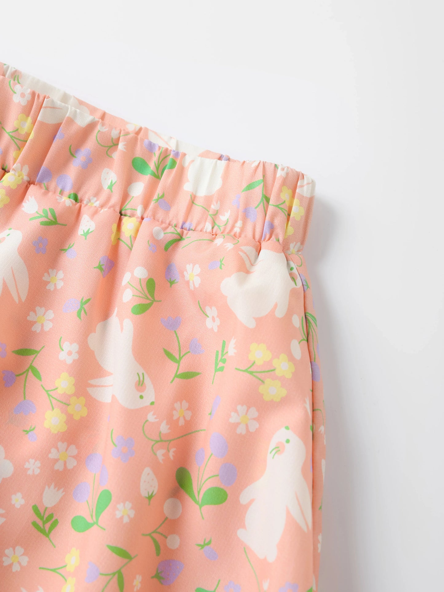 Girls All-Over Bunny Print Layered Shorts