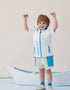VAUVA Vauva SS24 - Toddler Vauva Print Vest with Hat UV Protection - Blue Vest