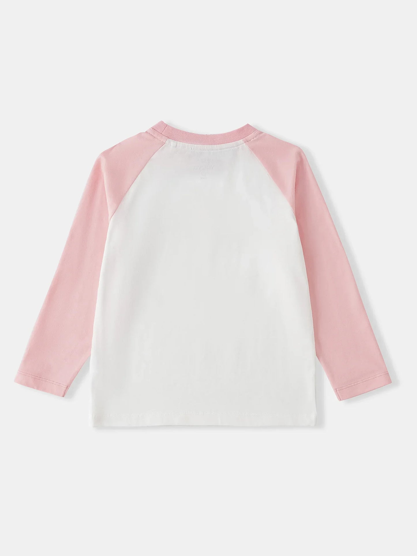 Girls Pink Raglan Sleeve Printed Tee