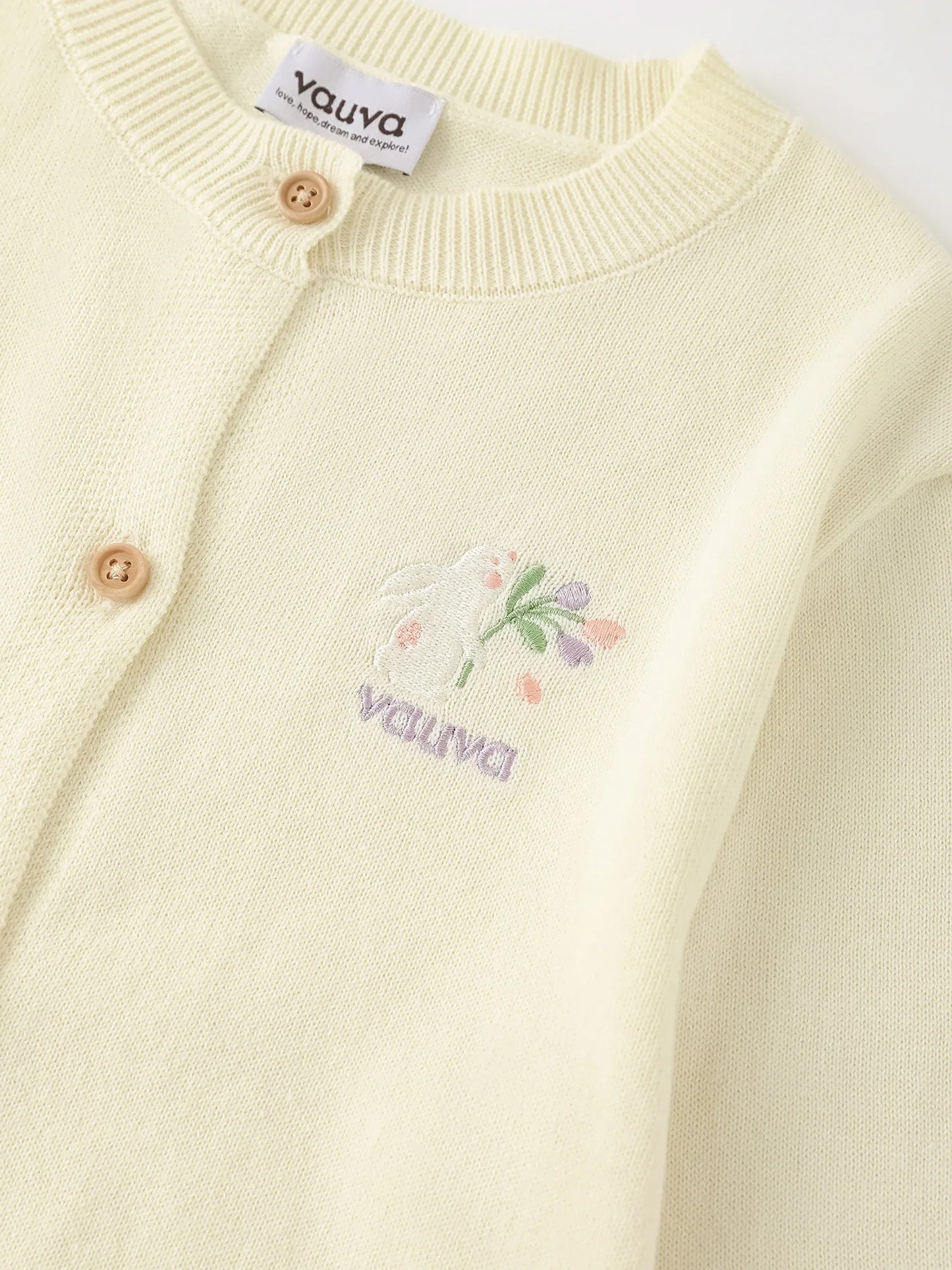 Kid Bunny Embroidery Cardigan