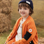 VAUVA Vauva FW23 - Boys Zip Long Sleeve Jacket (Orange/Black) Coat & Jacket