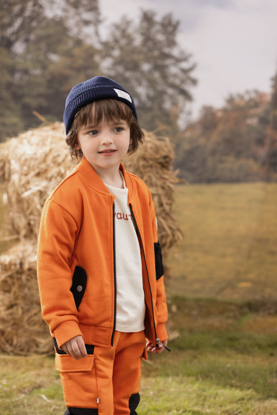 VAUVA Vauva FW23 - Boys Zip Long Sleeve Jacket (Orange/Black) Coat &amp; Jacket