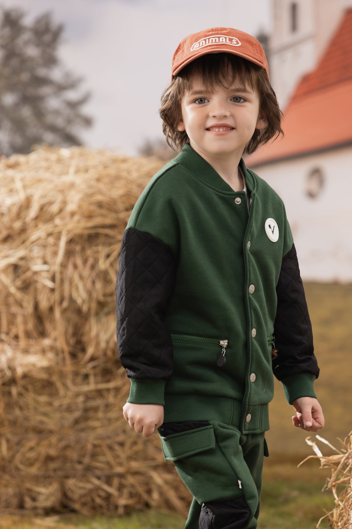 Vauva FW23 - Boys Sports Casual Jacket (Green)-model image front