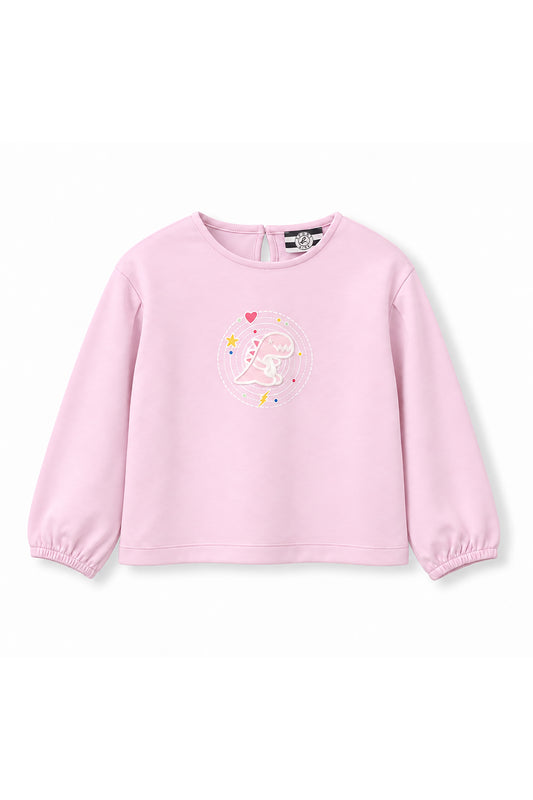 Girls Cosmic Dino Patch Long Sleeve Top