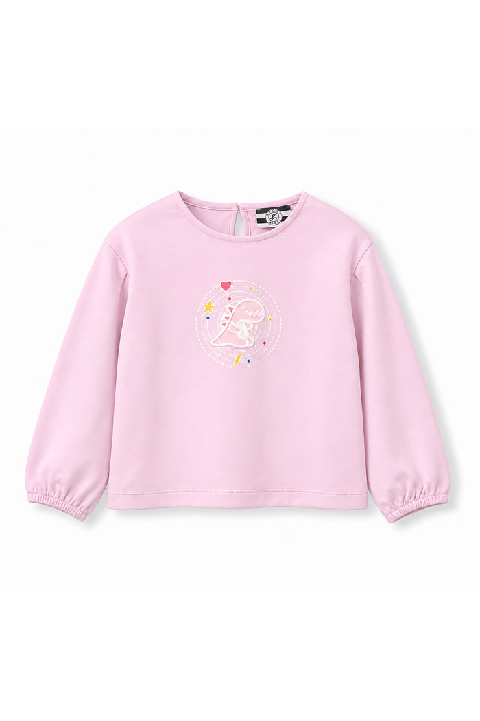 Girls Cosmic Dino Patch Long Sleeve Top