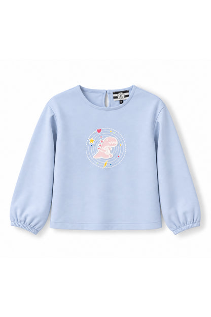 Girls Cosmic Dino Patch Long Sleeve Top