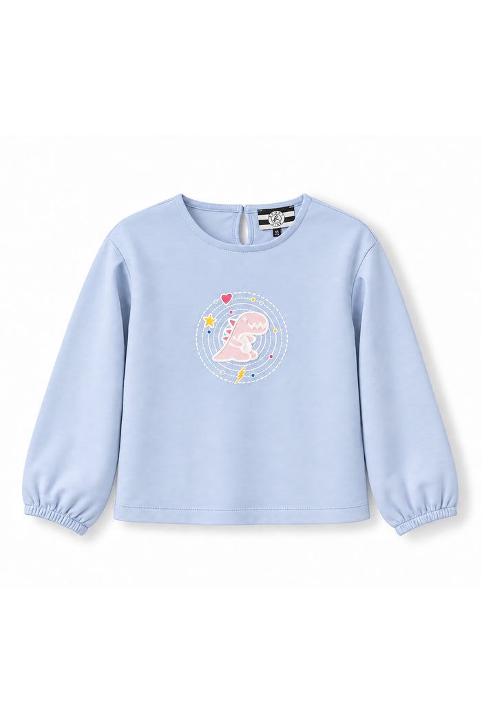 Girls Cosmic Dino Patch Long Sleeve Top