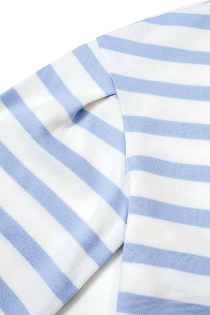 Girls Striped Dino Patch Long Sleeve Top