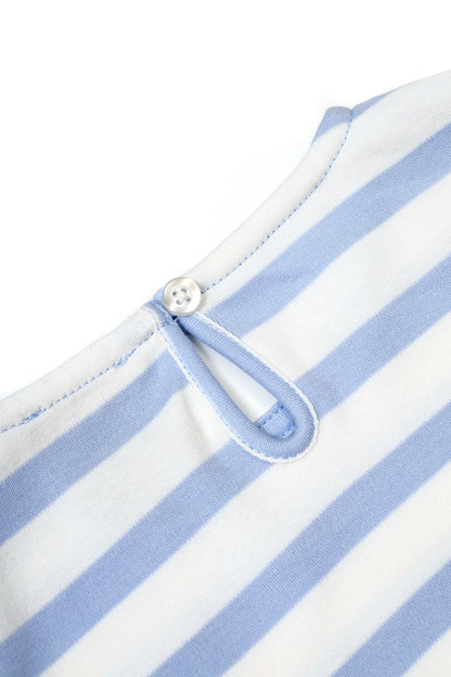 Girls Striped Dino Patch Long Sleeve Top