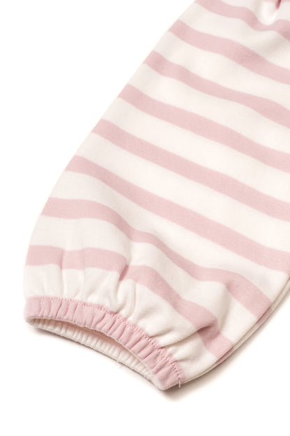 Girls Striped Dino Patch Long Sleeve Top