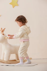 Vauva x Le Petit Prince - Baby Hooded Long Sleeve Zip Jacket (Pink) model side