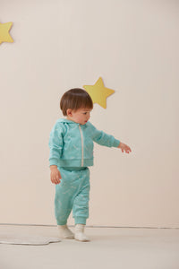 Vauva x Le Petit Prince - Baby Hooded Long Sleeve Zip Jacket (Green Lake) model side