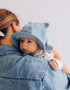 Muslin Sun Hat With Teddy Ears (GOTS)