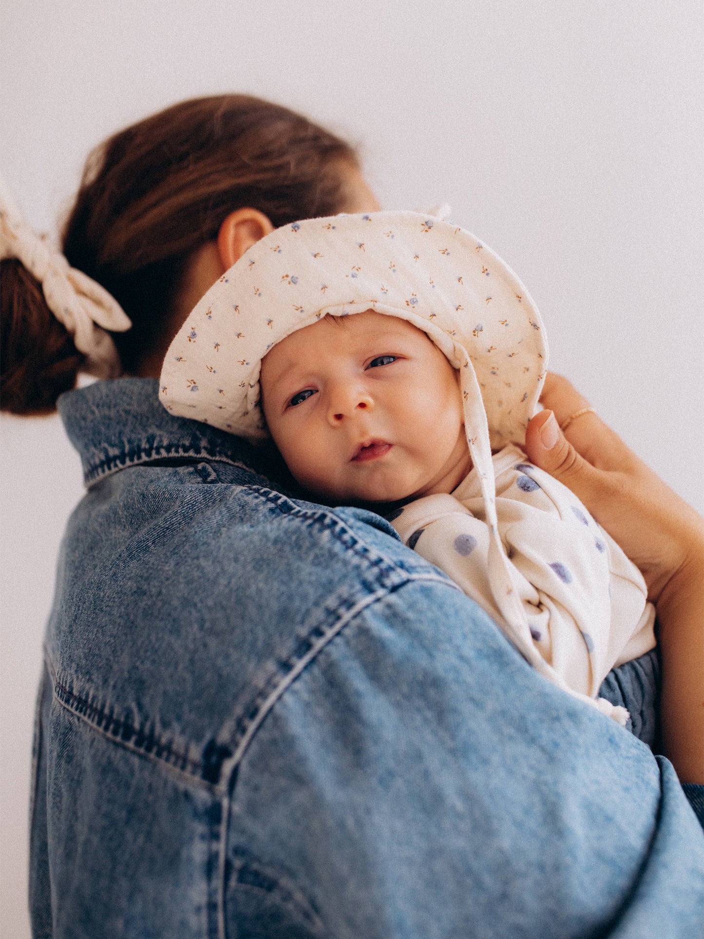 Muslin Sun Hat With Teddy Ears (GOTS)