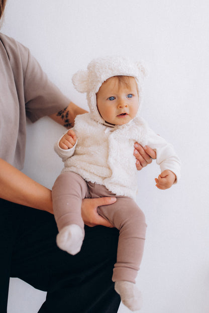 Plush Hat with Teddy Ears with Merino Wool Lining