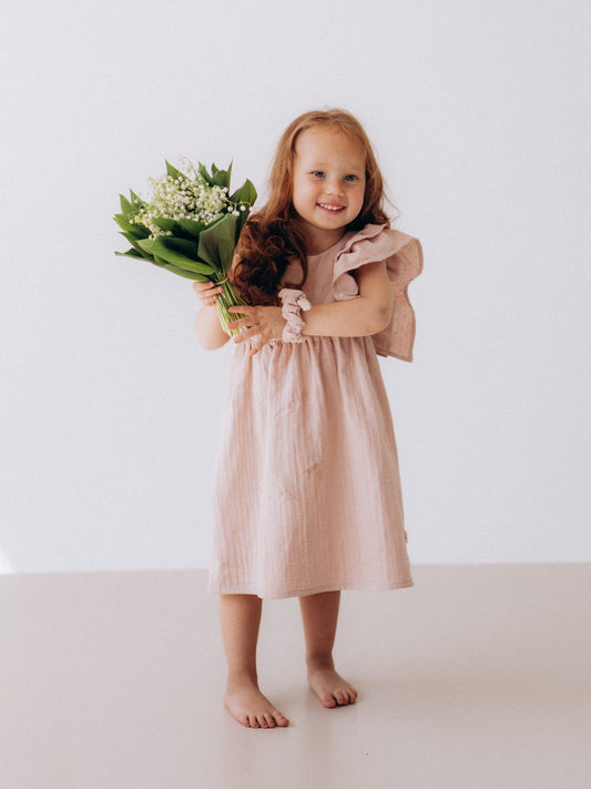 Muslin Dress With Ruffles (GOTS)