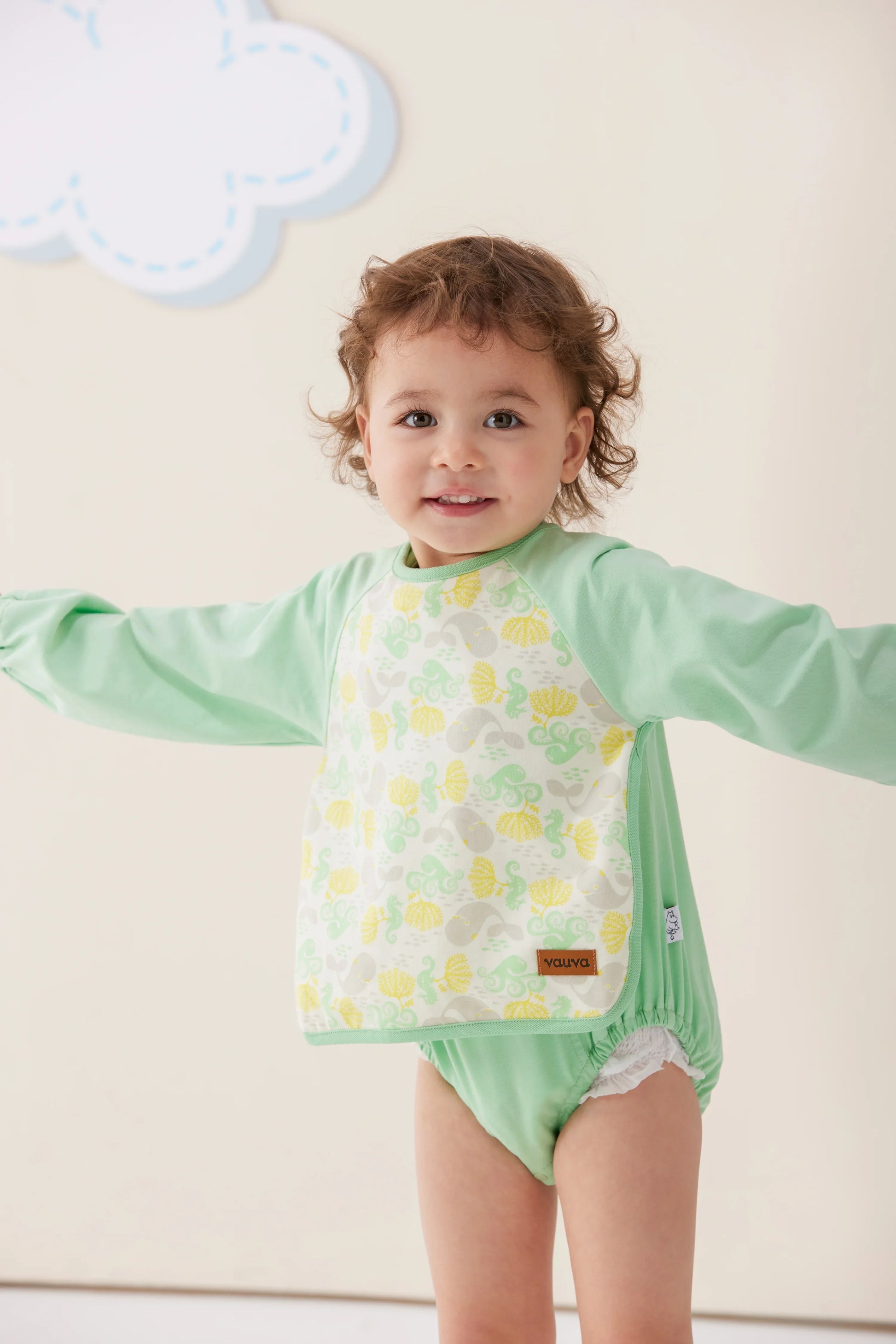VAUVA Vauva SS24 - Baby Girl's Organic Cotton Long Sleeves Bib