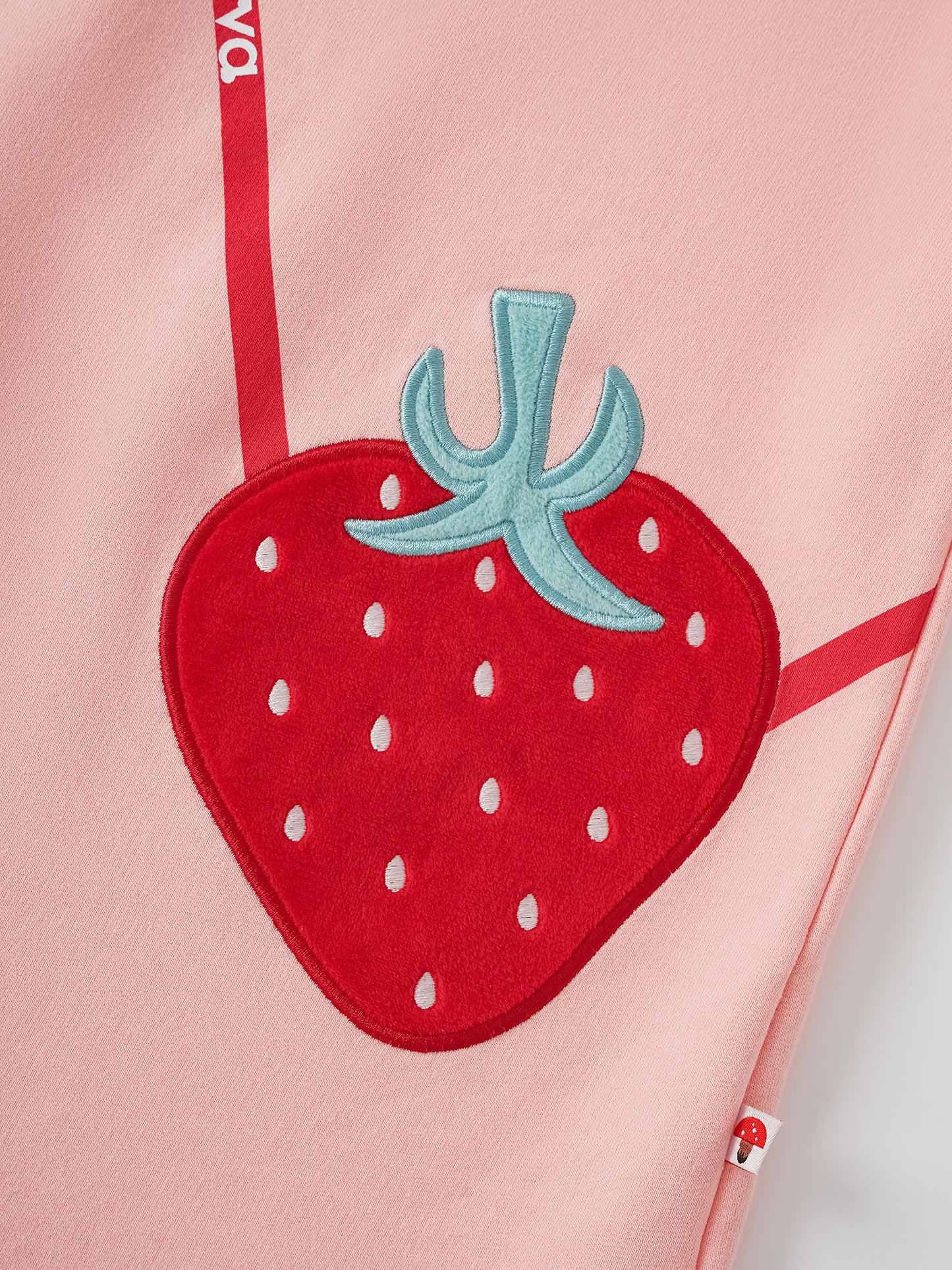 Girls Long Sleeve Strawberry Applique Sweatdress