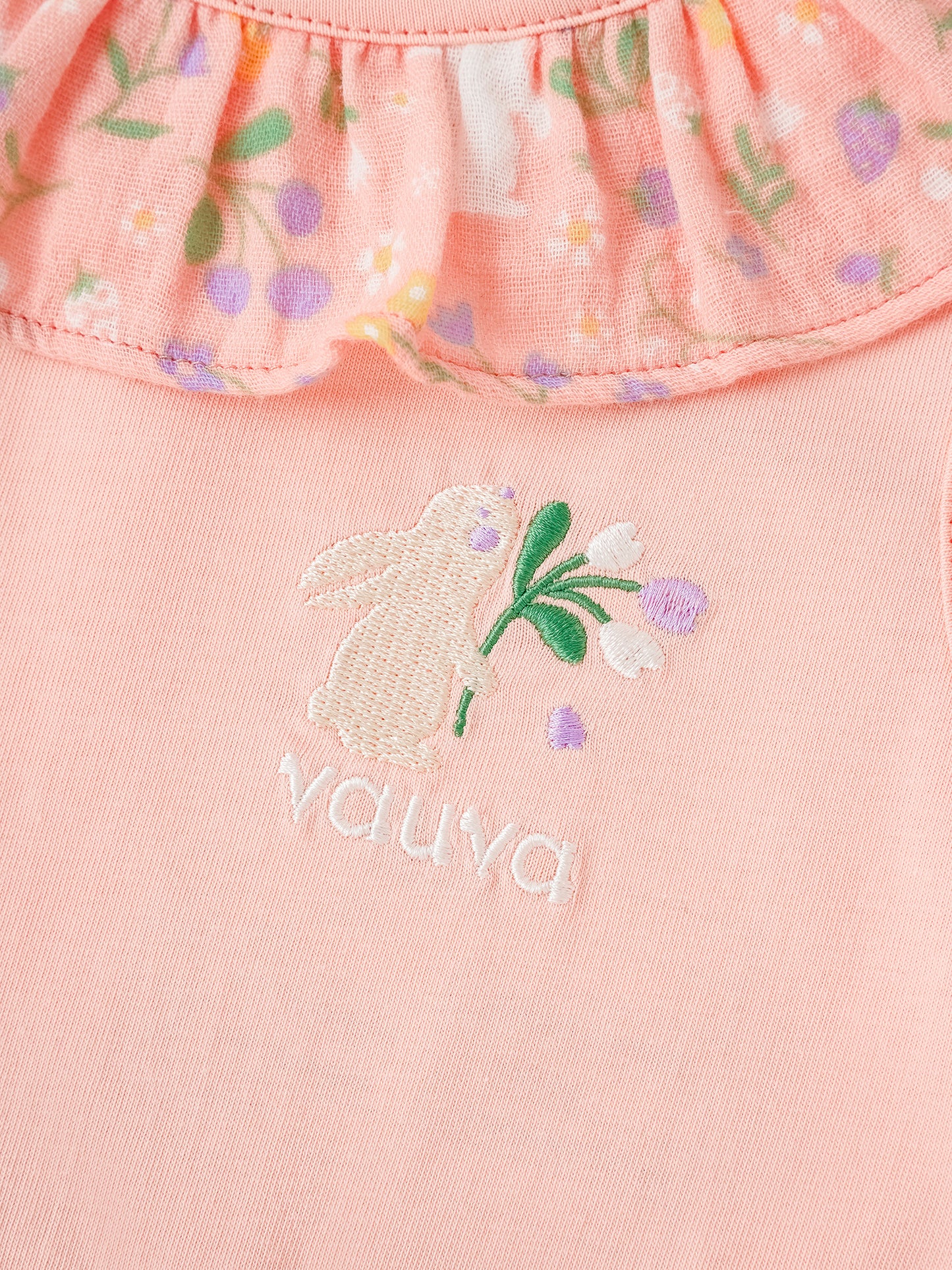 Girl Sleeveless All-Over Bunny Print Layered Dress