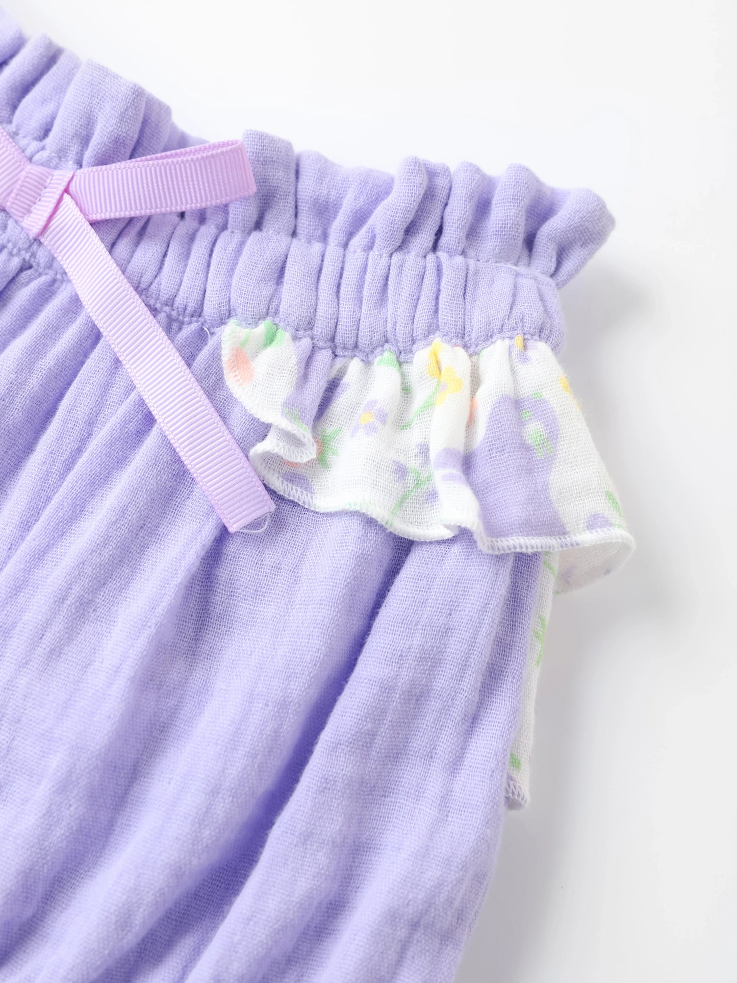 Baby Girls All-Over Bunny Print Two-Tone Frilly Shorts