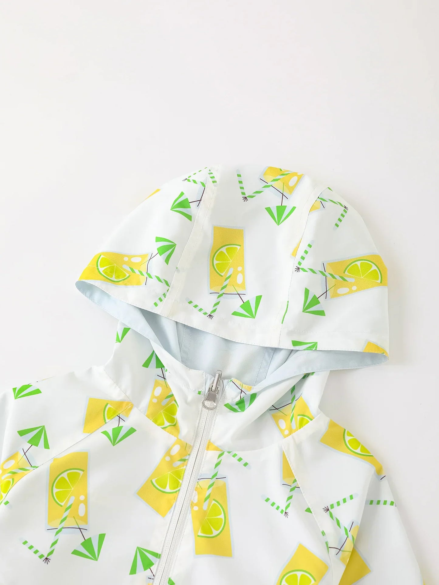 Boys Reversible All-Over Lemon Tea Print Zipped Windbreaker