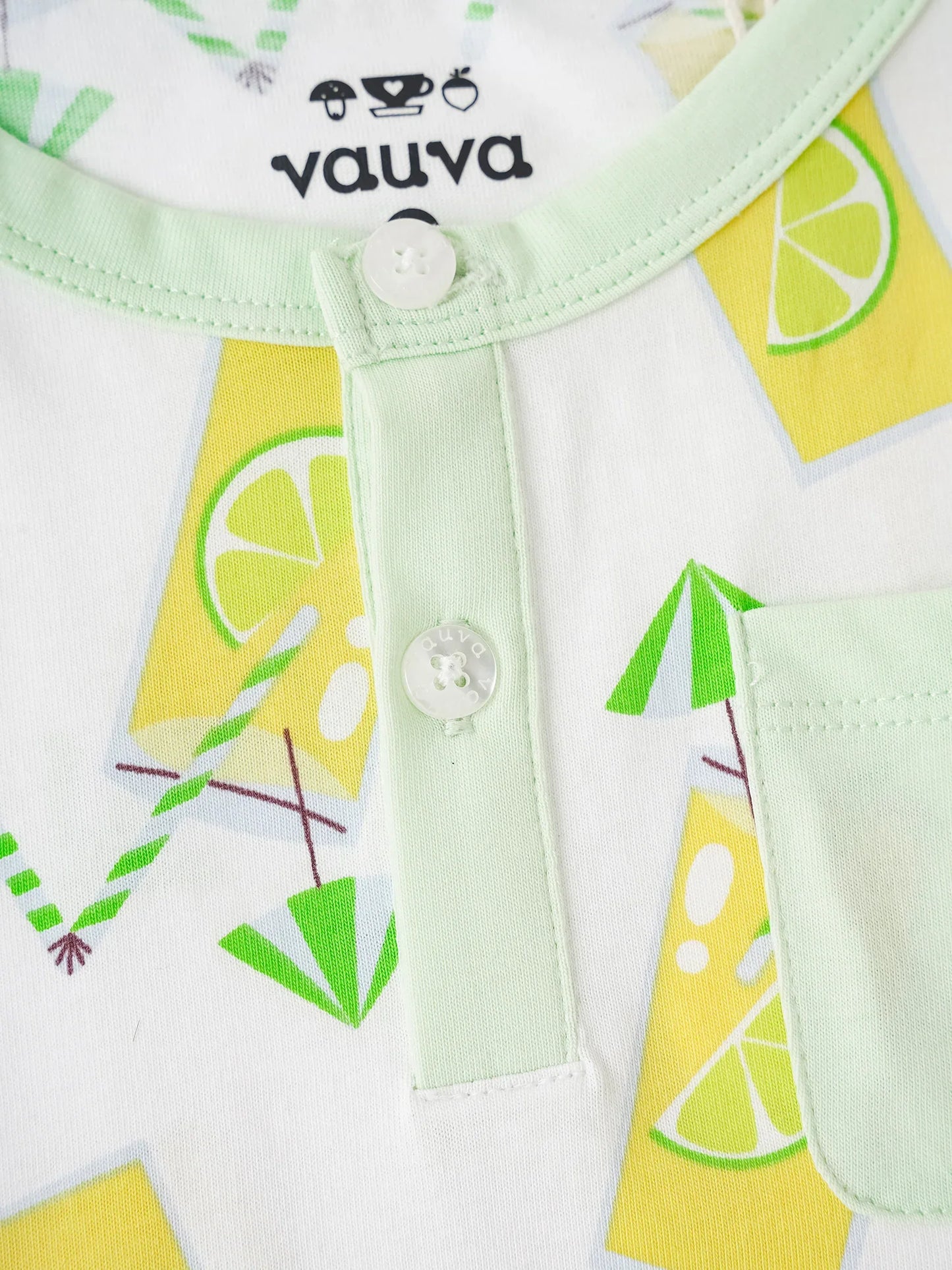 Boys Short Sleeve All-Over Lemon Tea Print Pocket Tee