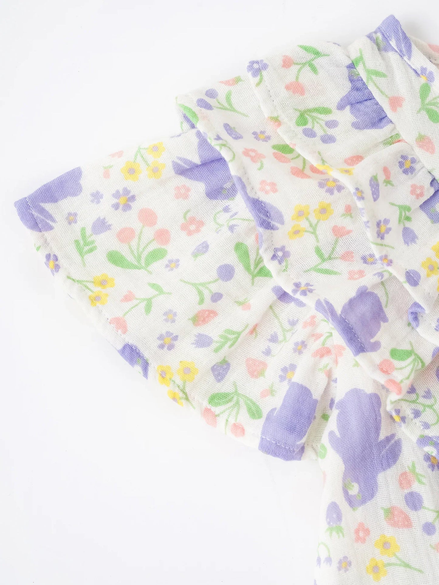 Girls All-Over Bunny Print Frills Top