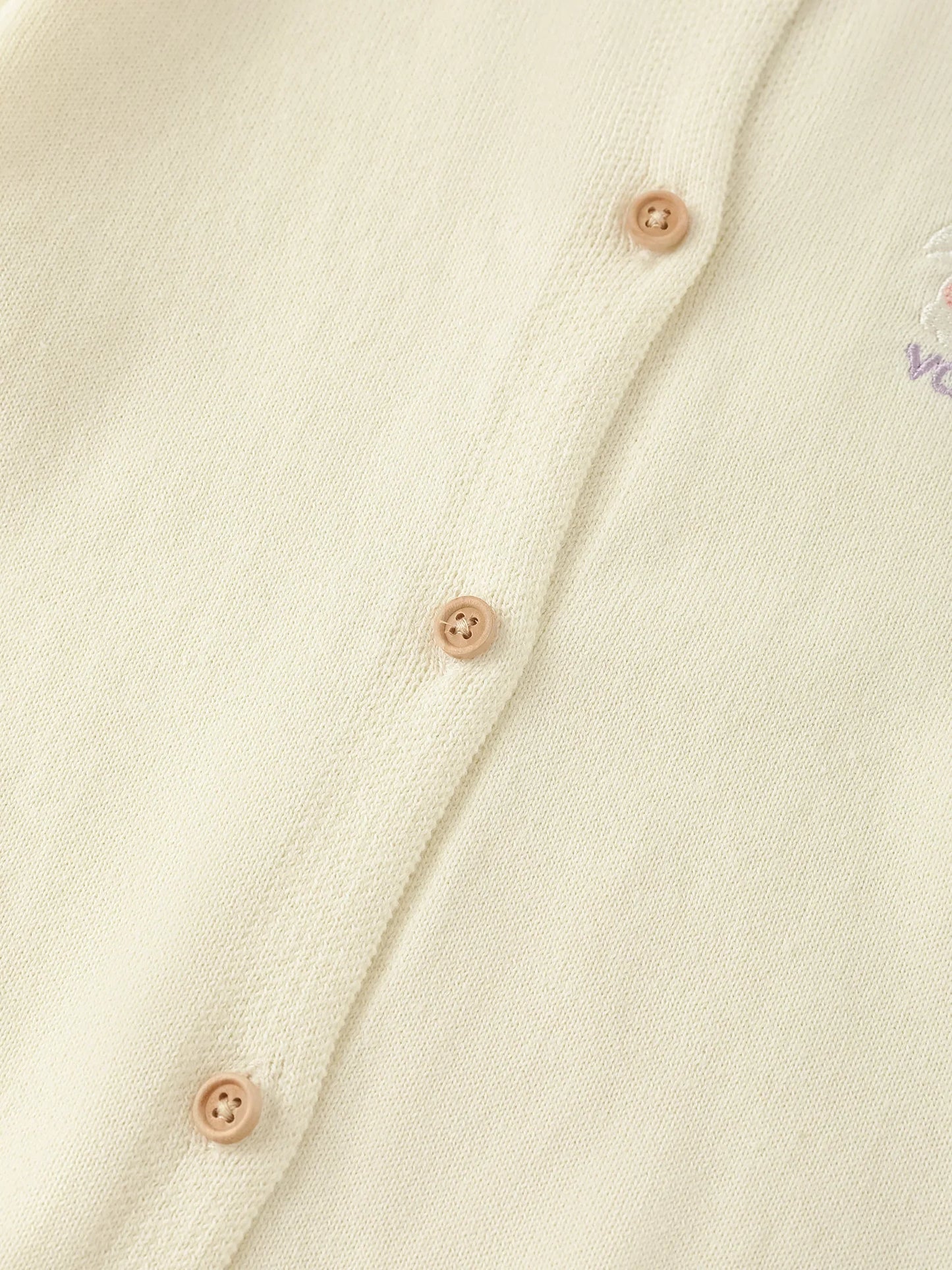 Kid Bunny Embroidery Cardigan