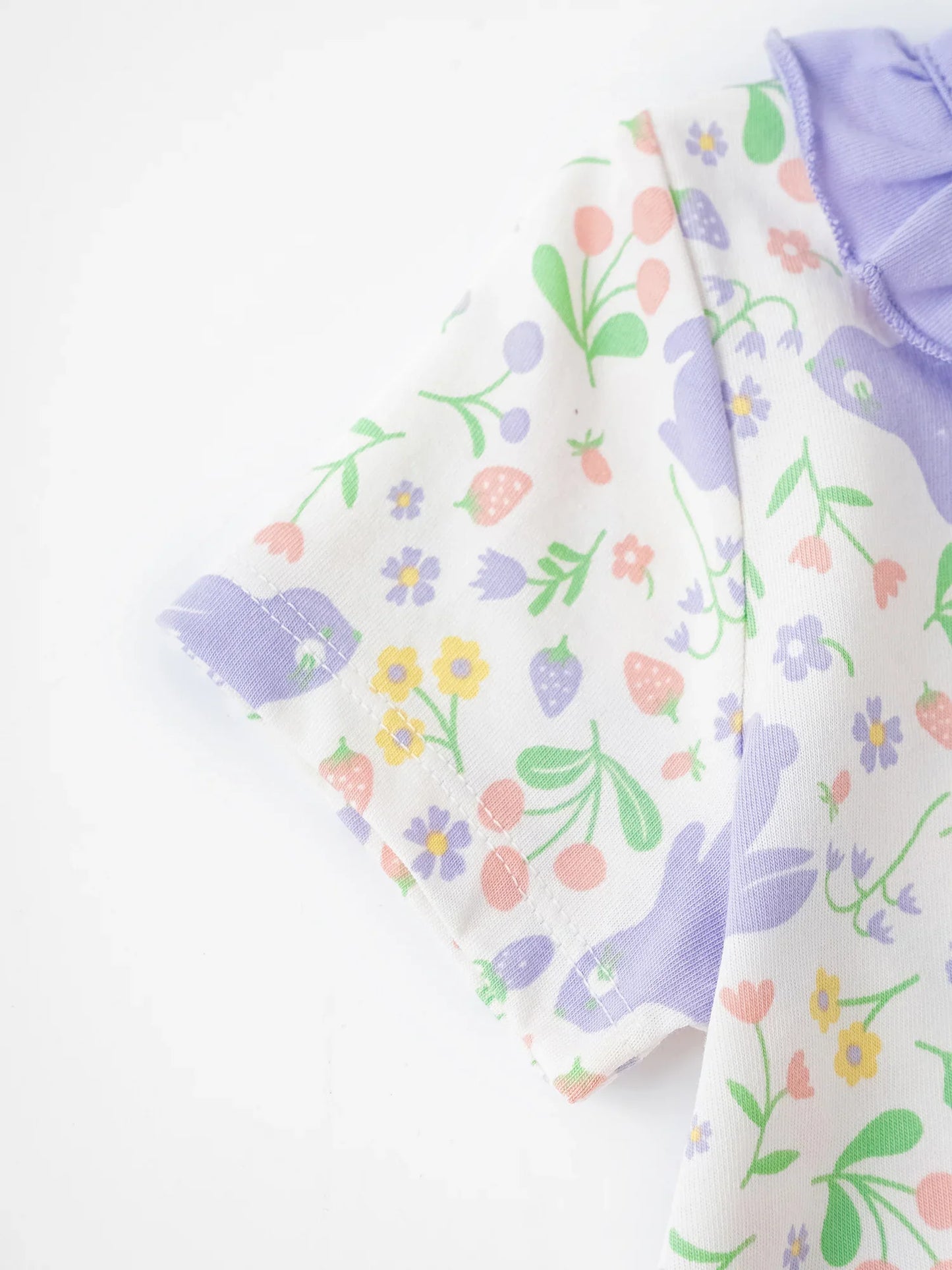 Baby Ruffle Collar All-Over Bunny Print Romper