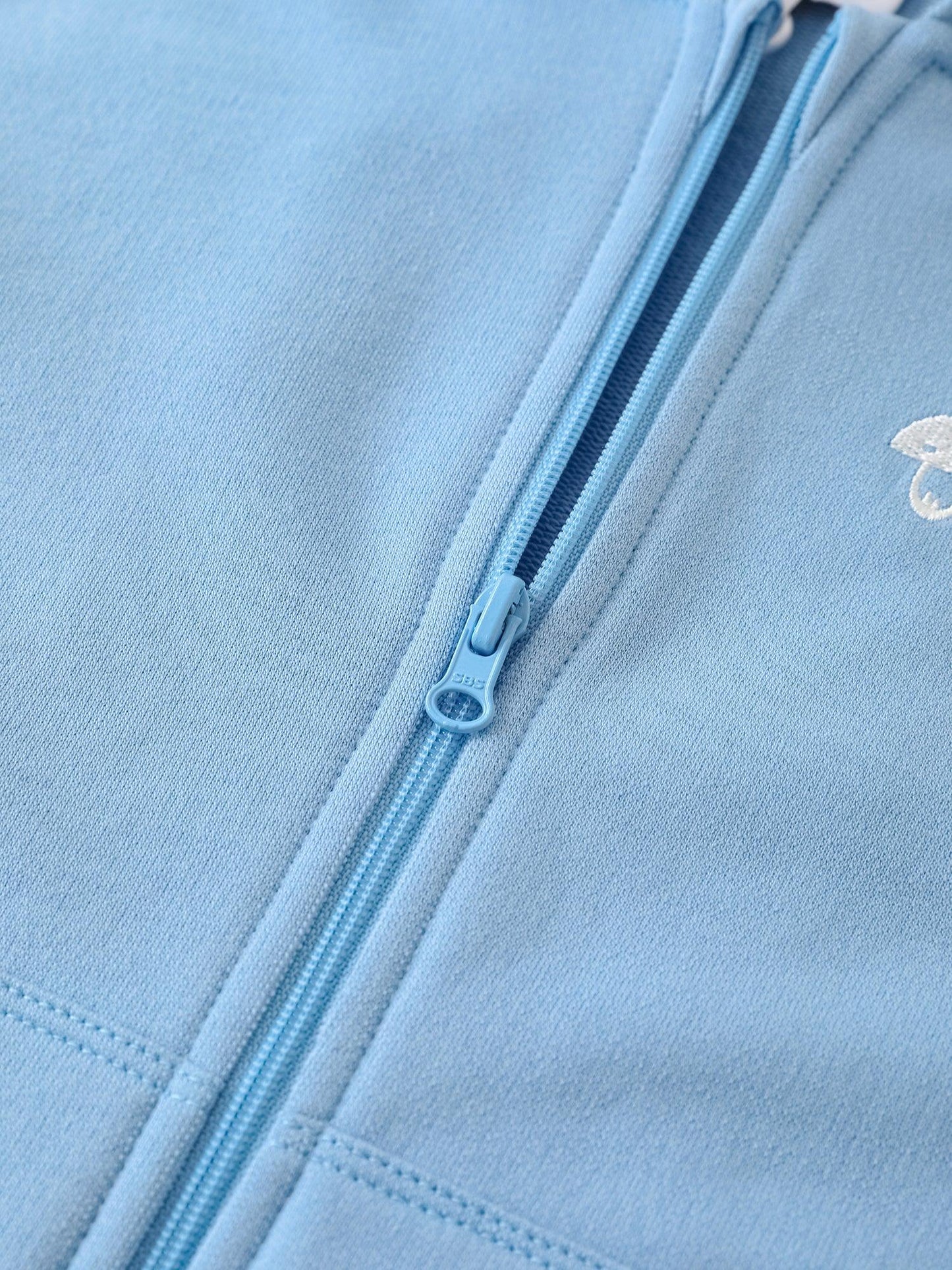Boys Long Sleeve Embroidery Zipped Hoodie