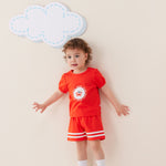 VAUVA Vauva SS24 - Baby Crab Print T-Shirt & Shorts Set (Orange) Combination Clothes Set