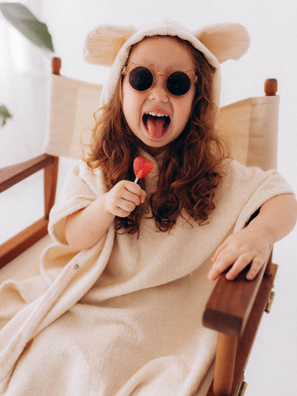 Kids Poncho With Mouse Ears (GOTS)