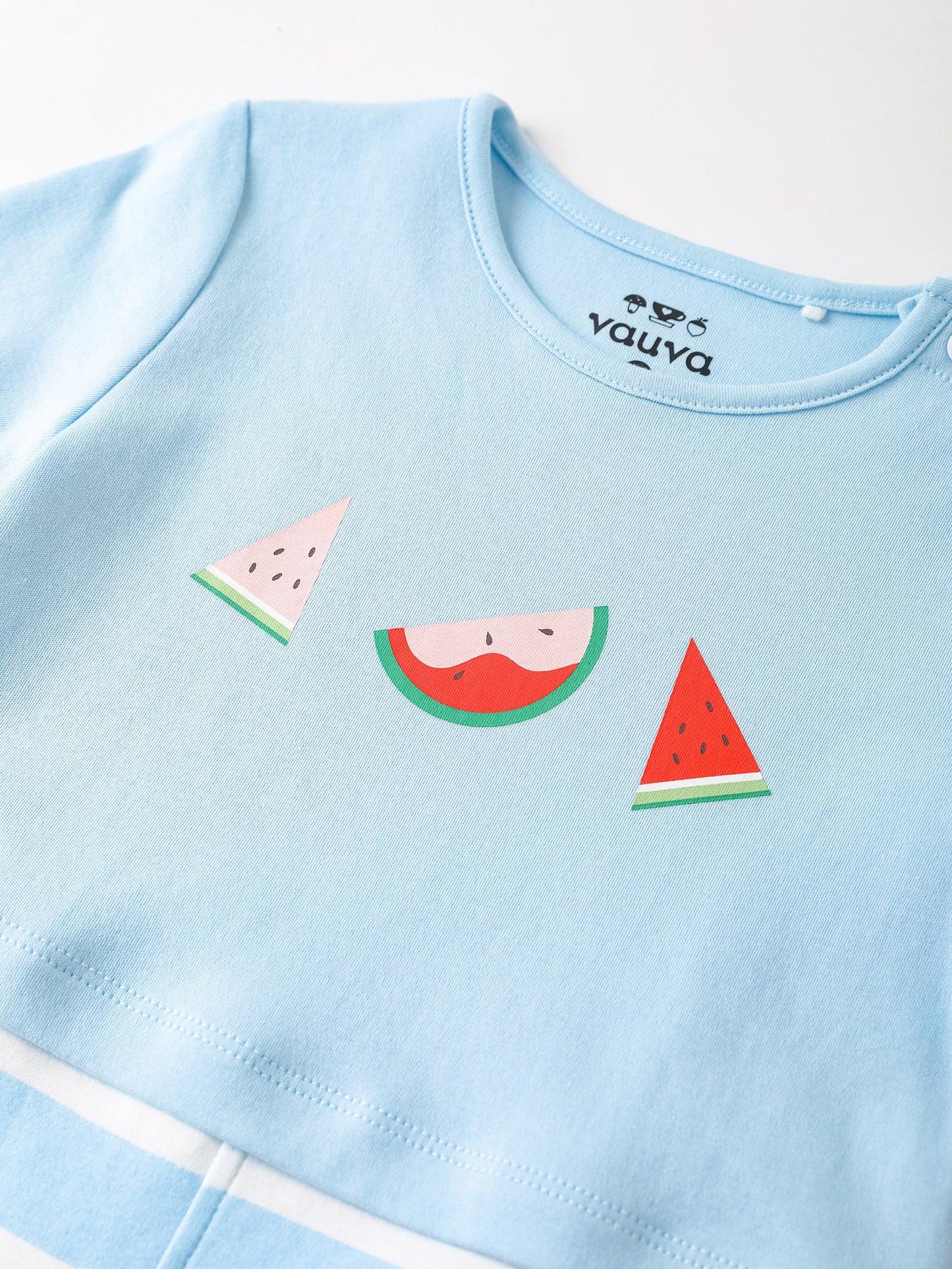 Baby Short Sleeve Watermelon Print Two-Tone Romper