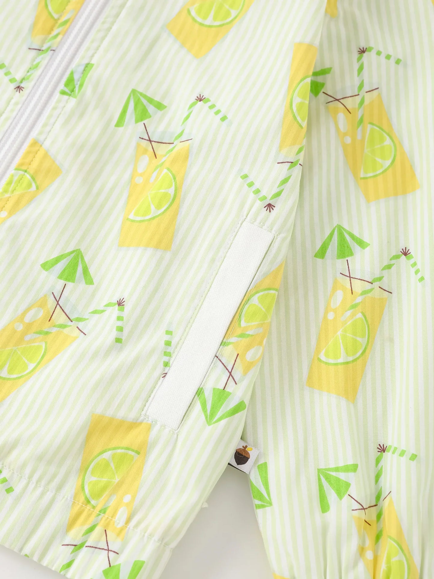 Kid All-Over Lemon Tea Print Zipped Bomber Jacket