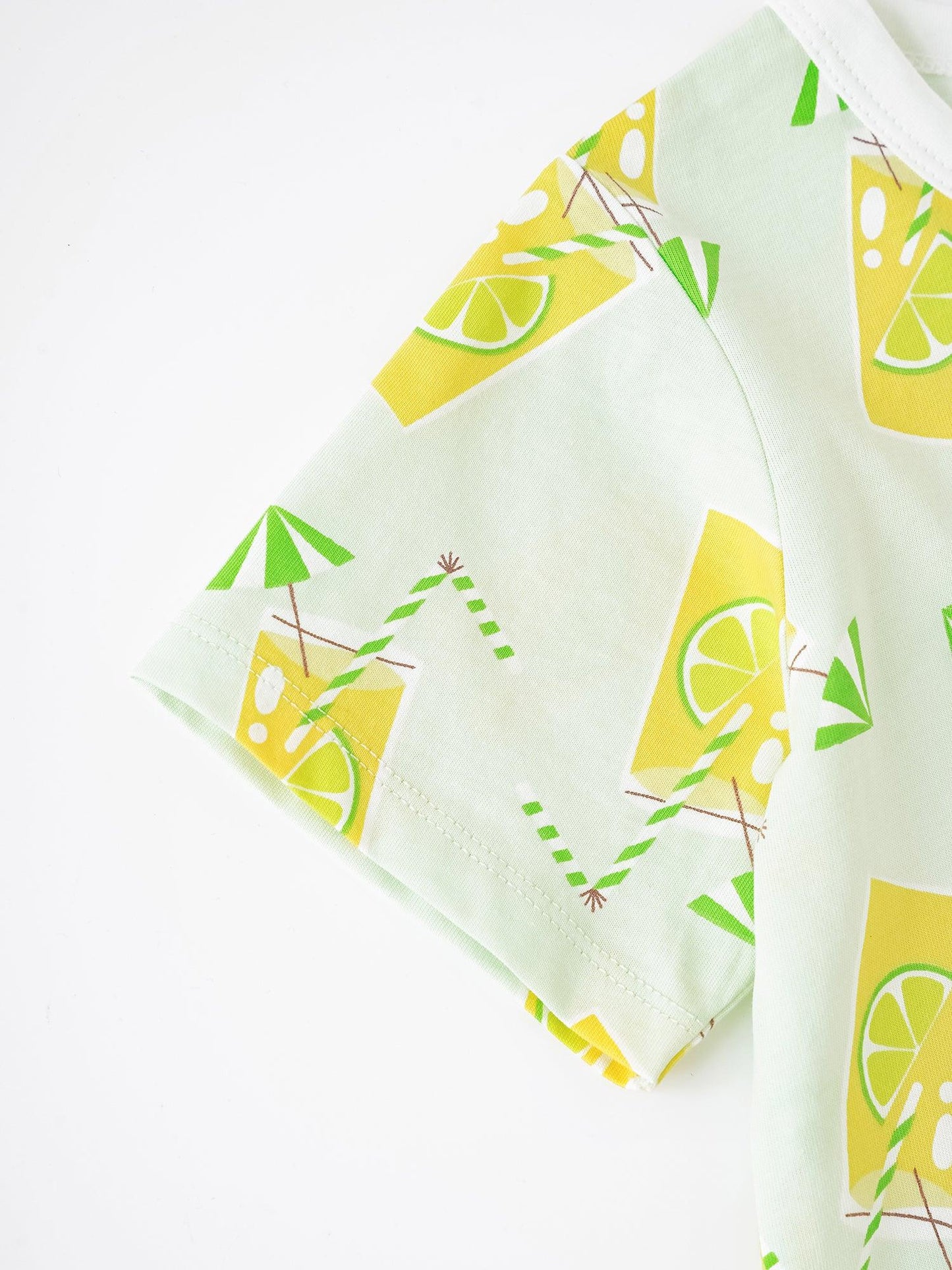 Kid Short Sleeve All-Over Lemon Tea Print Pocket Tee