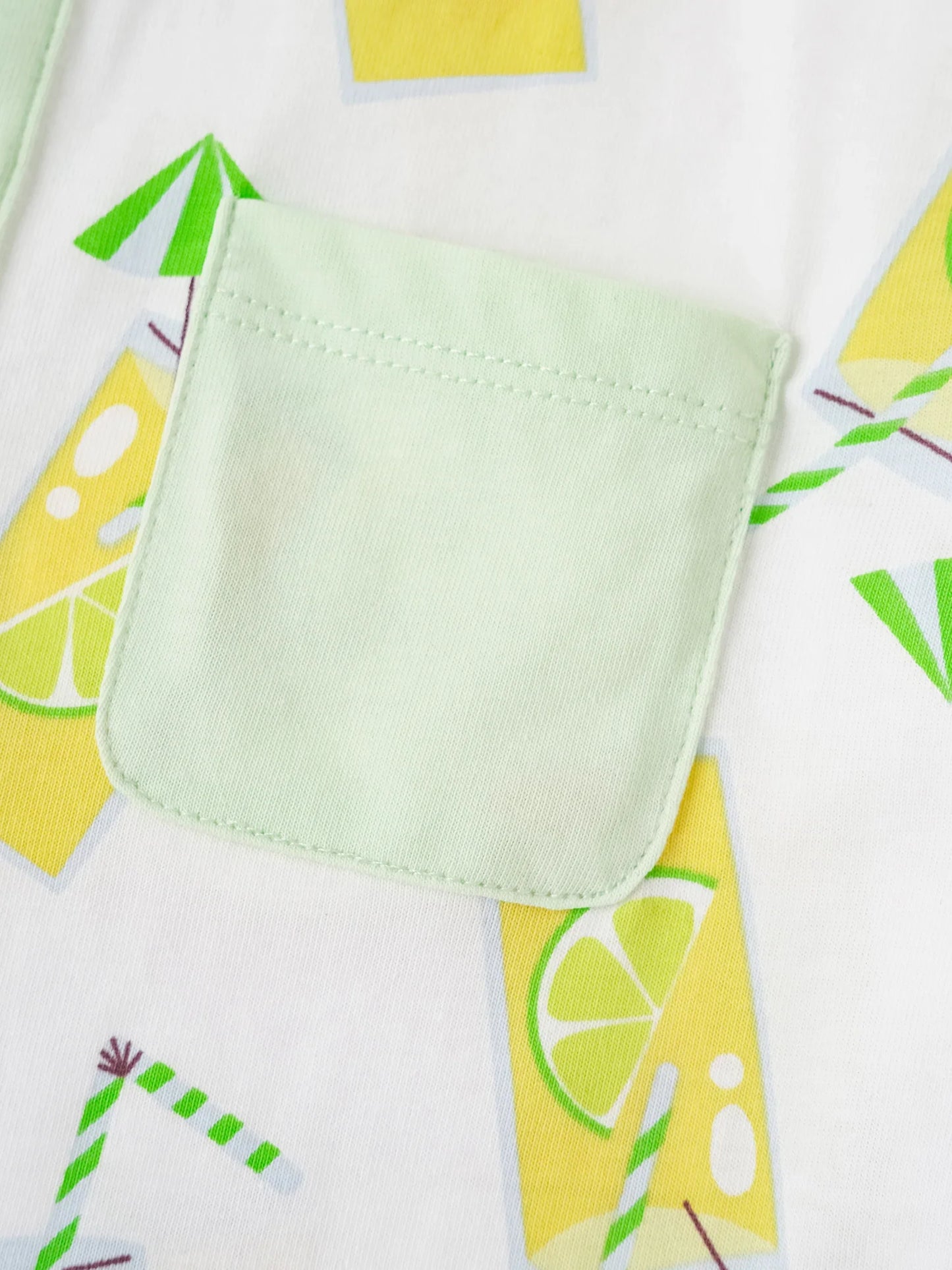 Boys Short Sleeve All-Over Lemon Tea Print Pocket Tee