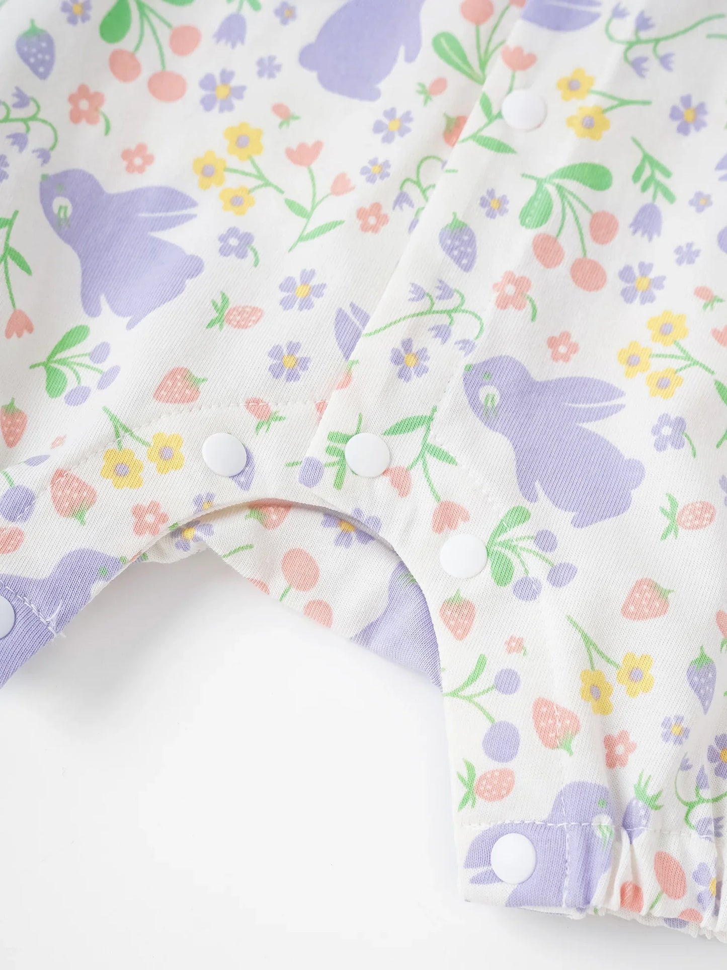 Baby Ruffle Collar All-Over Bunny Print Romper