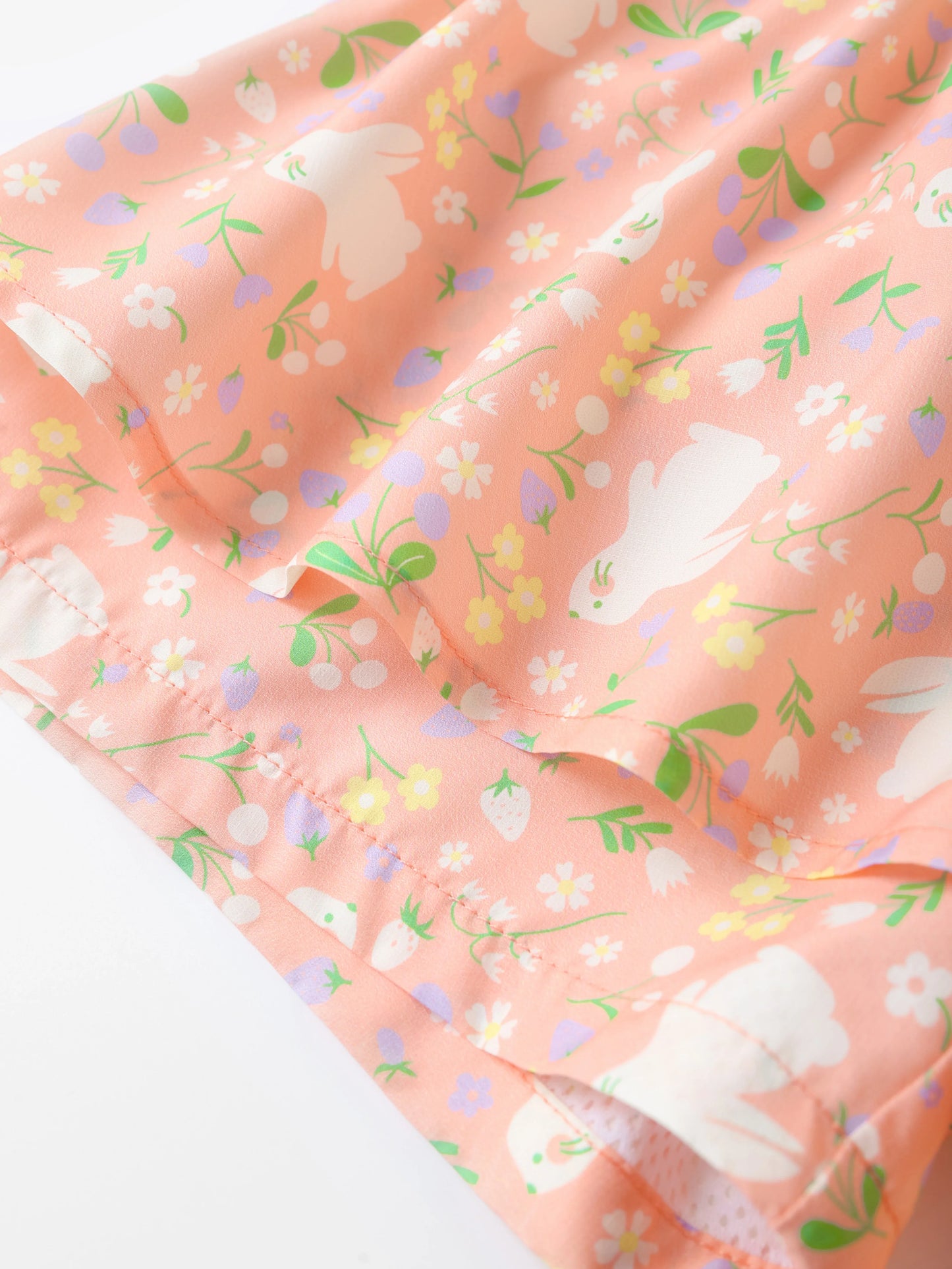 Girls All-Over Bunny Print Layered Shorts