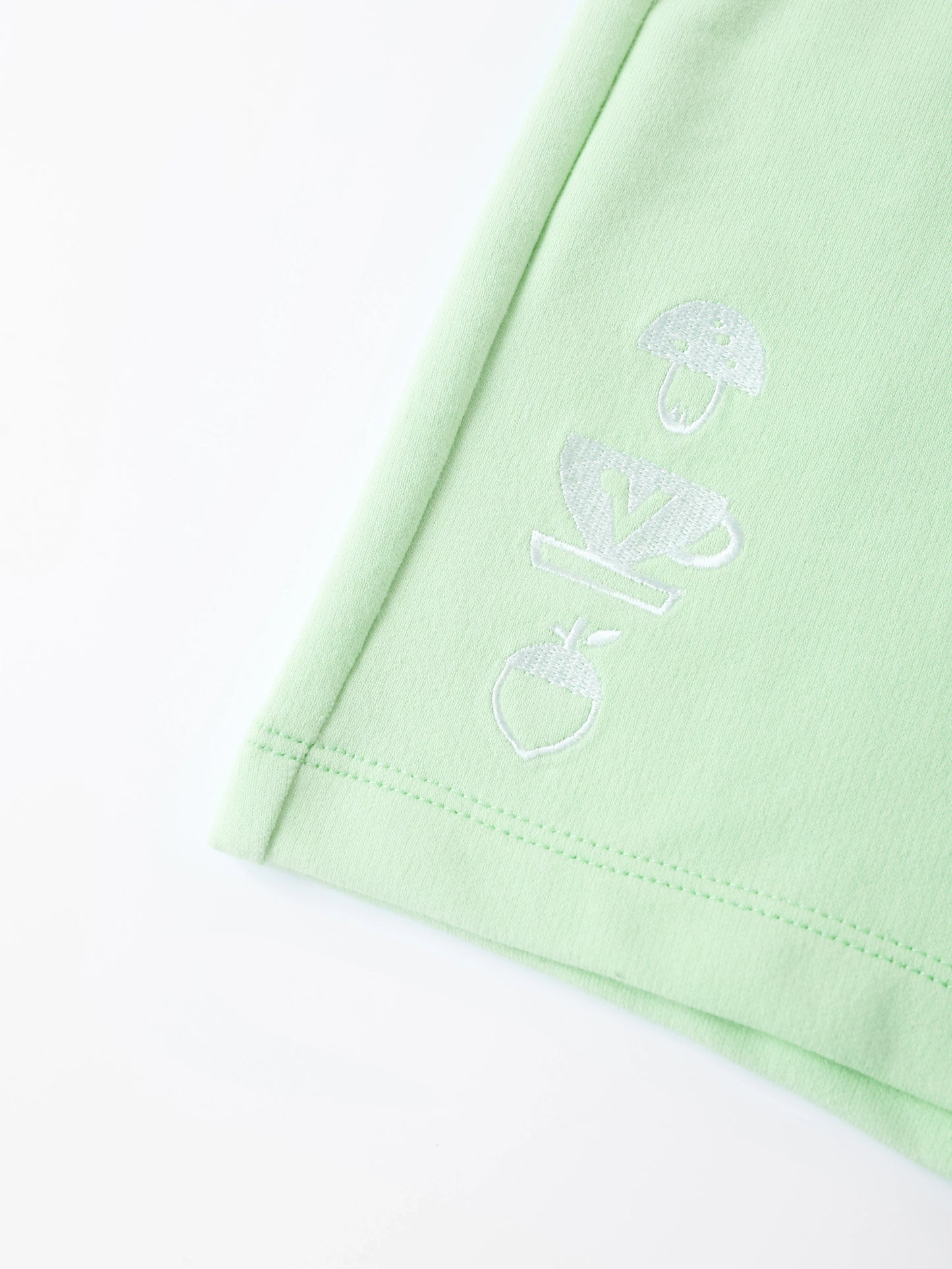 Boys Mint Green Embroidery Sweat Shorts