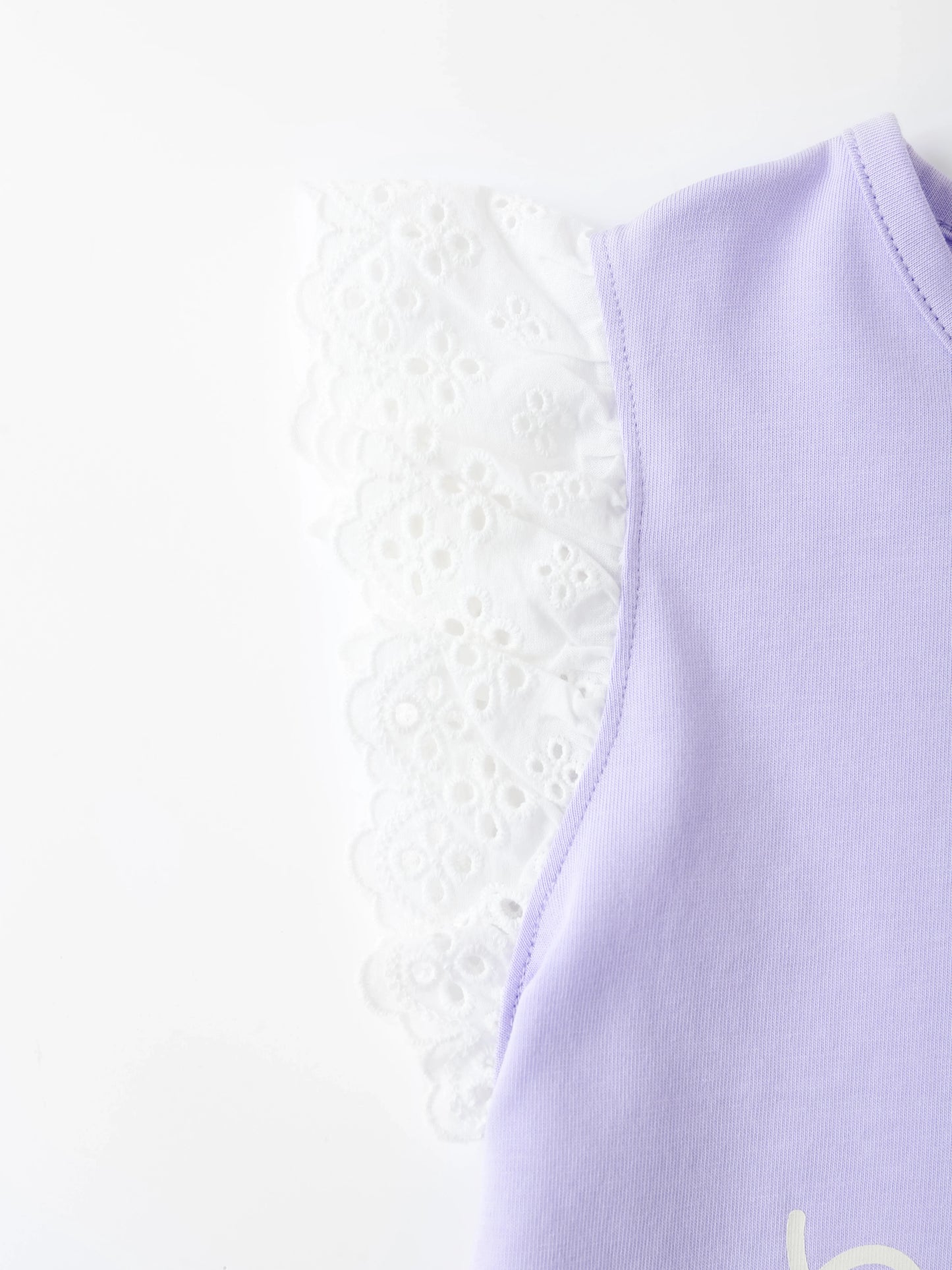 Girls Lace Cap Sleeve Bunny Print Tee