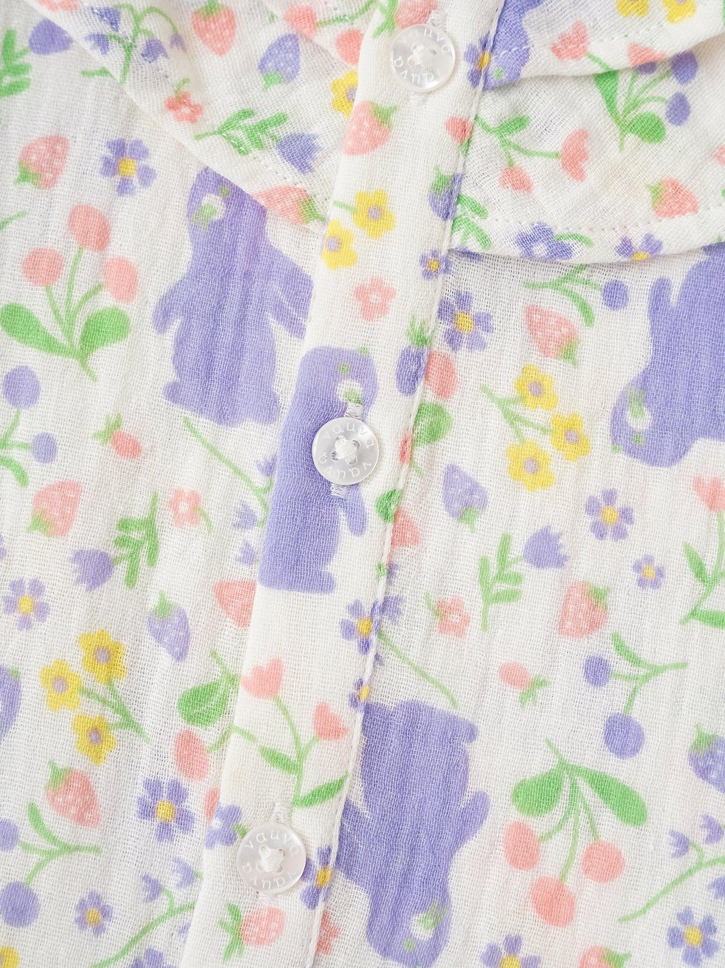 Girls All-Over Bunny Print Frills Top