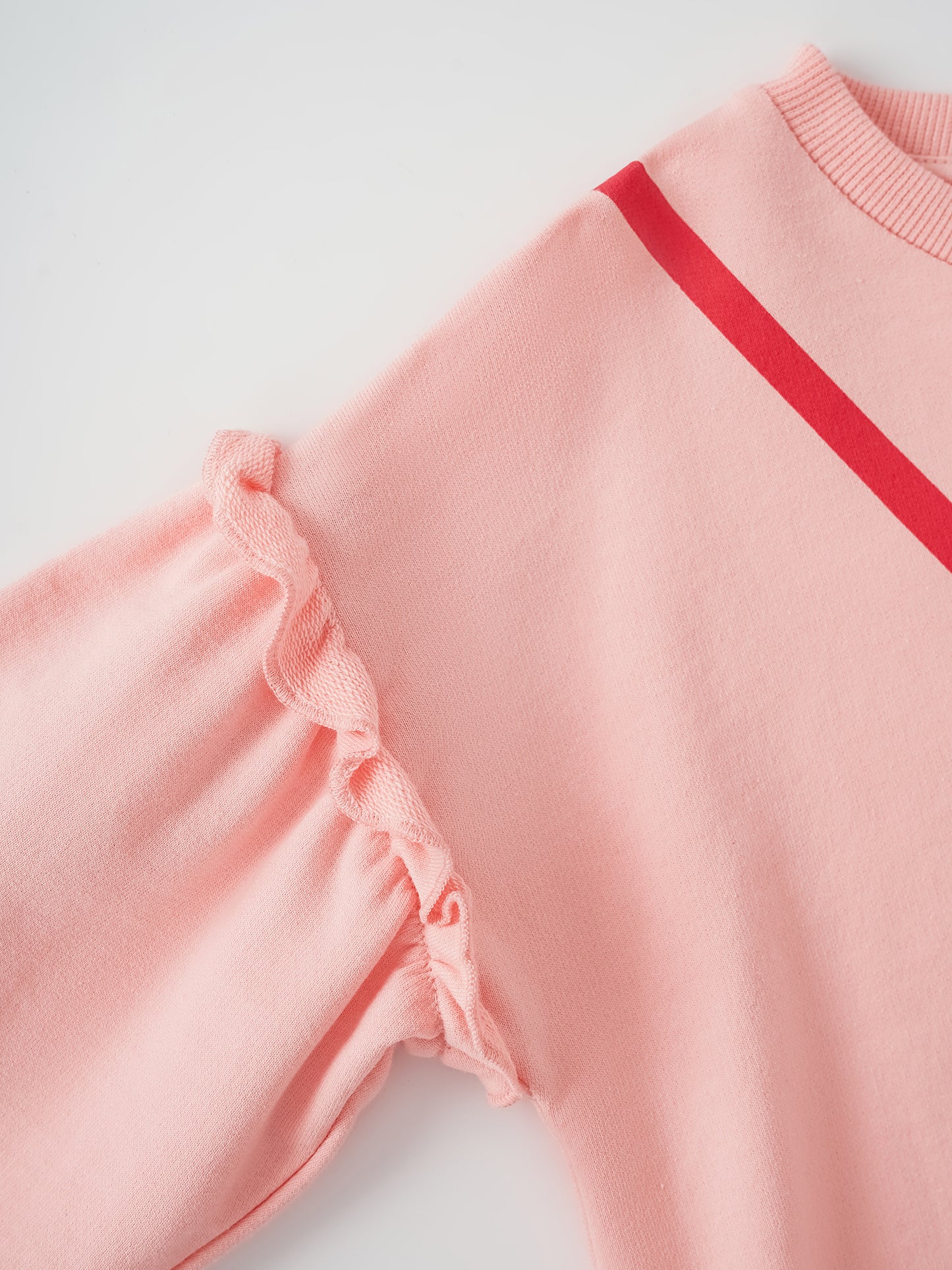 Girls Long Sleeve Strawberry Applique Sweatdress