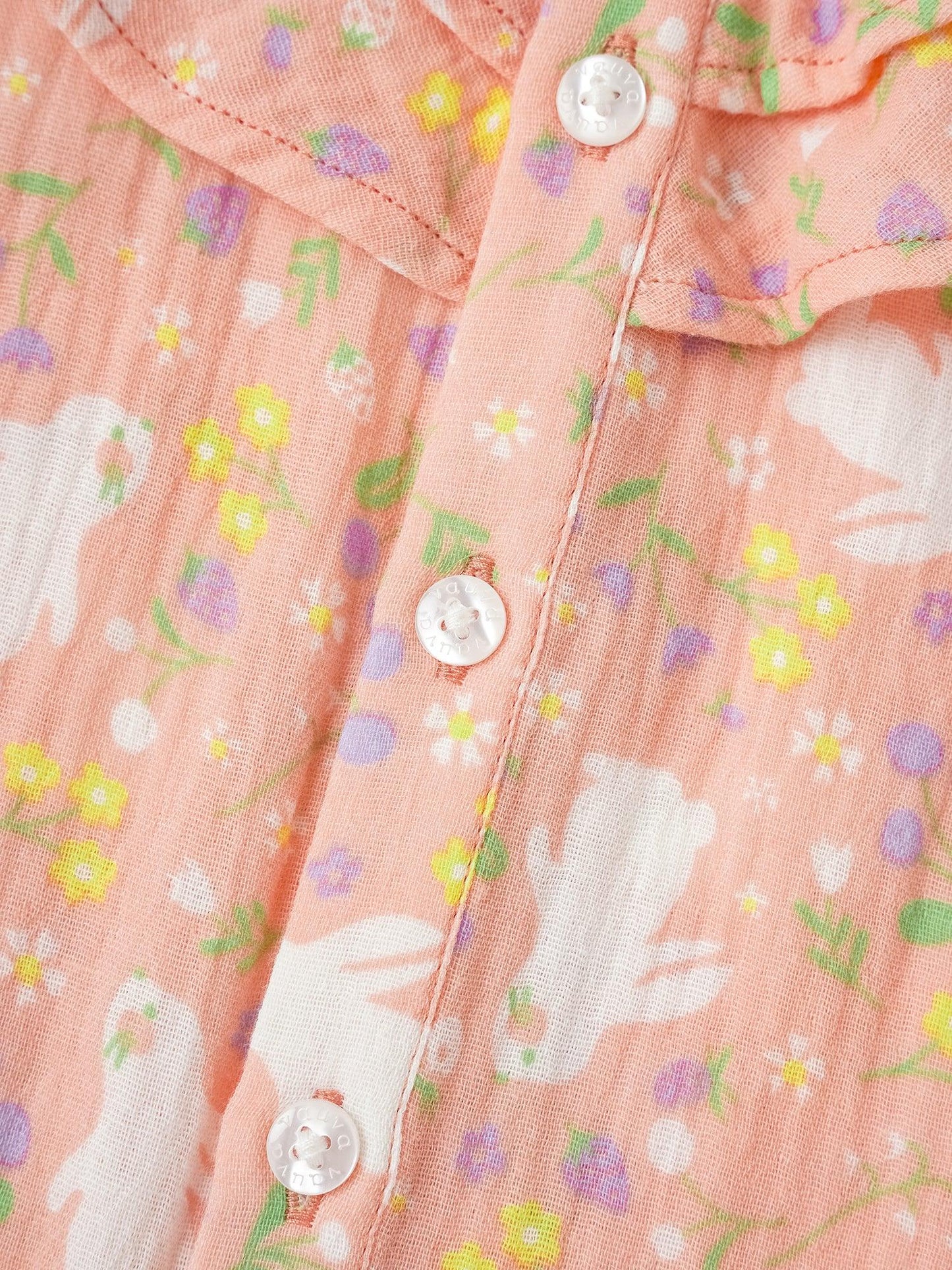 Girls All-Over Bunny Print Frills Top