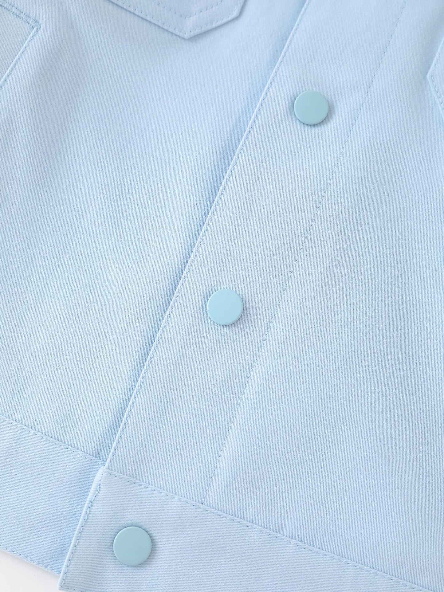 Kid Logo Embroidery Buttoned Jacket